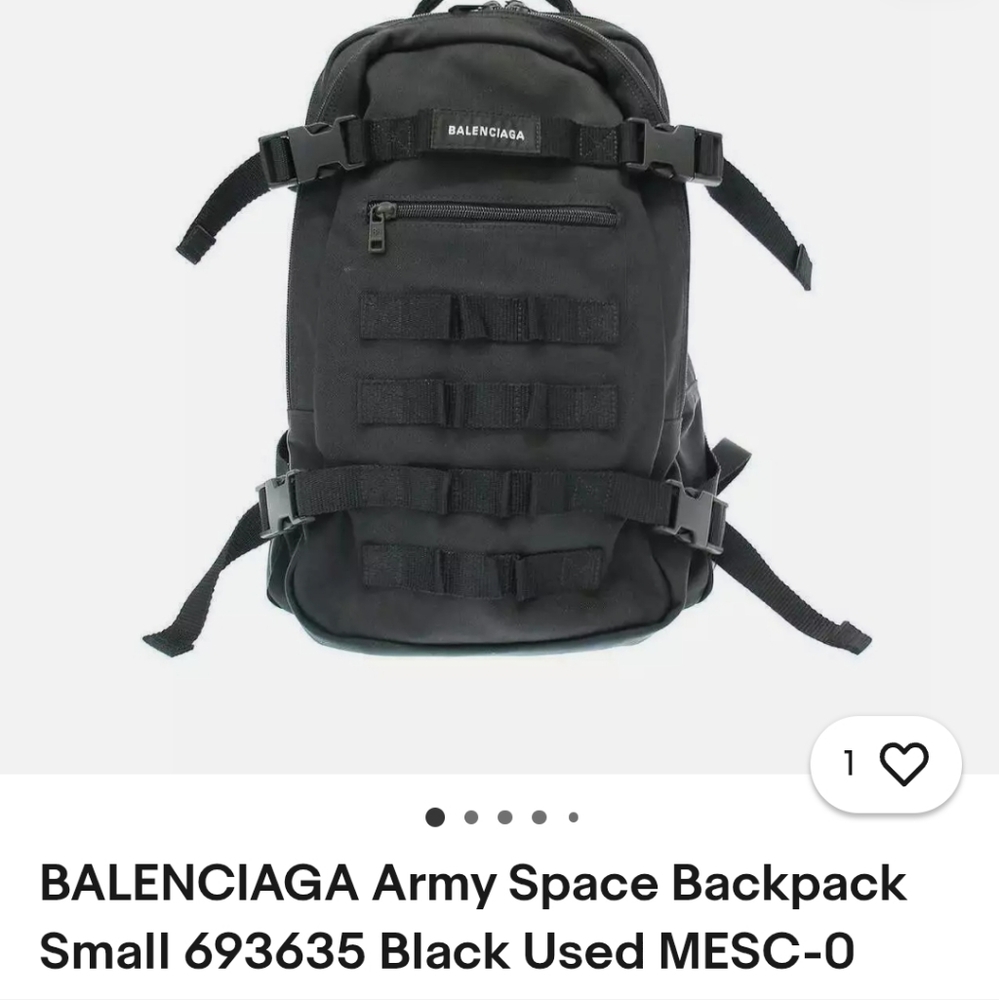 Balenciaga Army Space Black Cargo Backpack Small